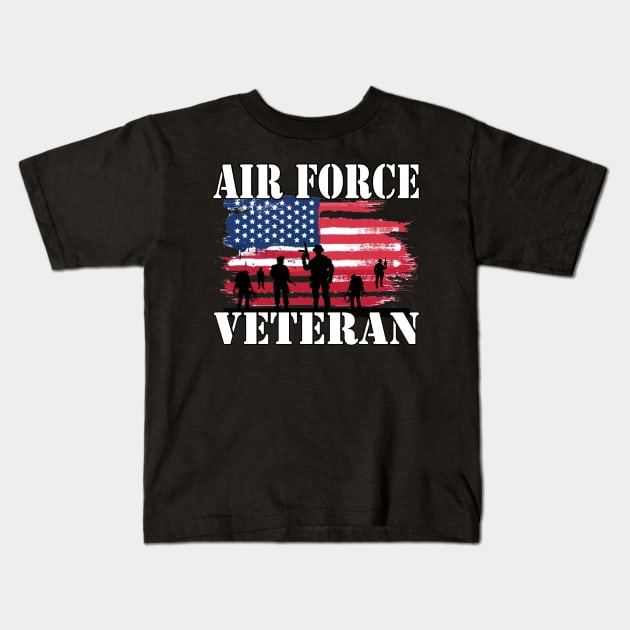 Air Force Veteran Kids T-Shirt by myoungncsu